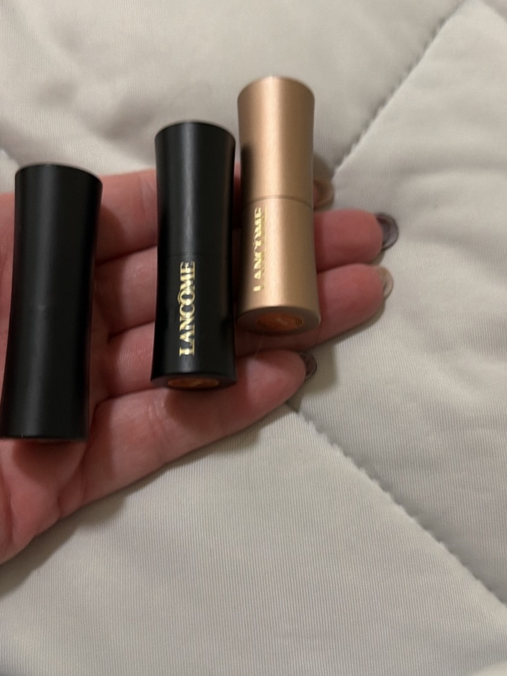 Lancôme Lipstick Trio in Black and Gold Tubes